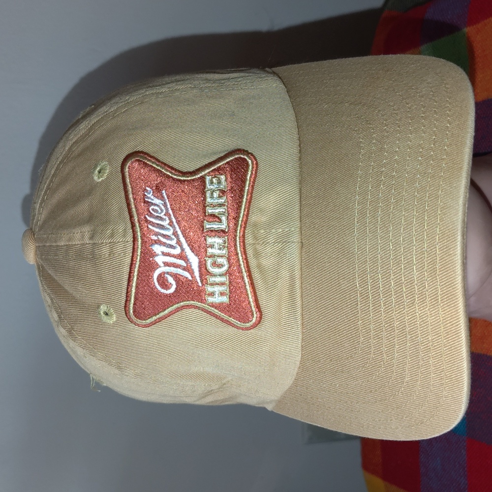 Vtg Miller High Life Beer Embroidered Logo Men's Strapback Hat Cap OS